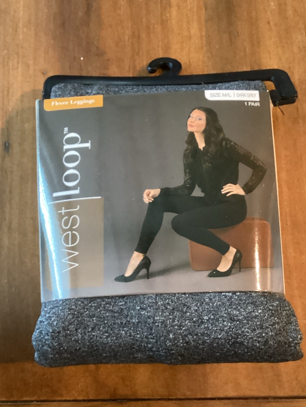 west loop Fleece-Lined Leggings in Dark Gray Heather